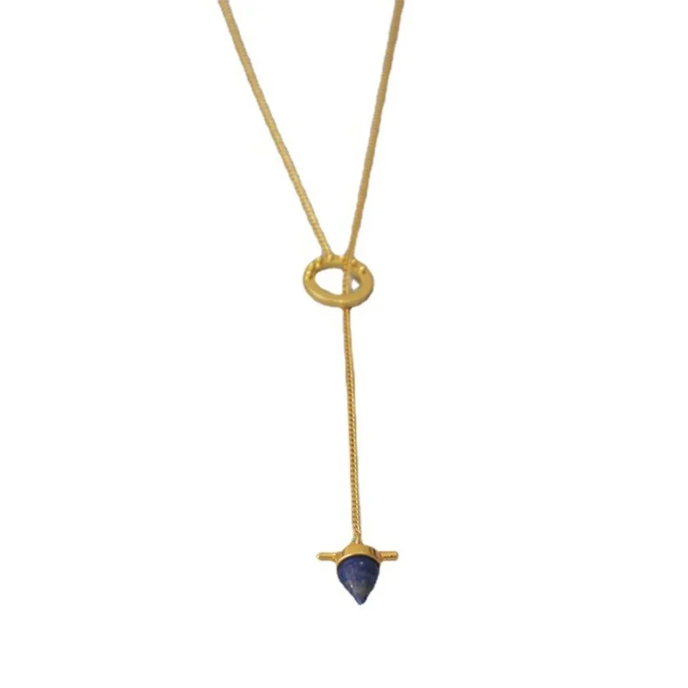 Madewell Lapis Drop Lariat Necklace - Picture 2 of 5